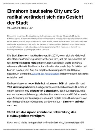 Elmshorn baut seine City um: So radikal verändert sich das Gesicht der Stadt