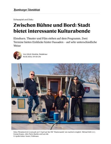 Zwischen Bühne und Bord Elmshorn lädt zu Kulturabenden hinter den Kulissen