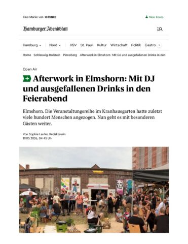 Afterwork in Elmshorn Mit DJ und ausgefallenen Drinks in den Feierabend am Kranhaus